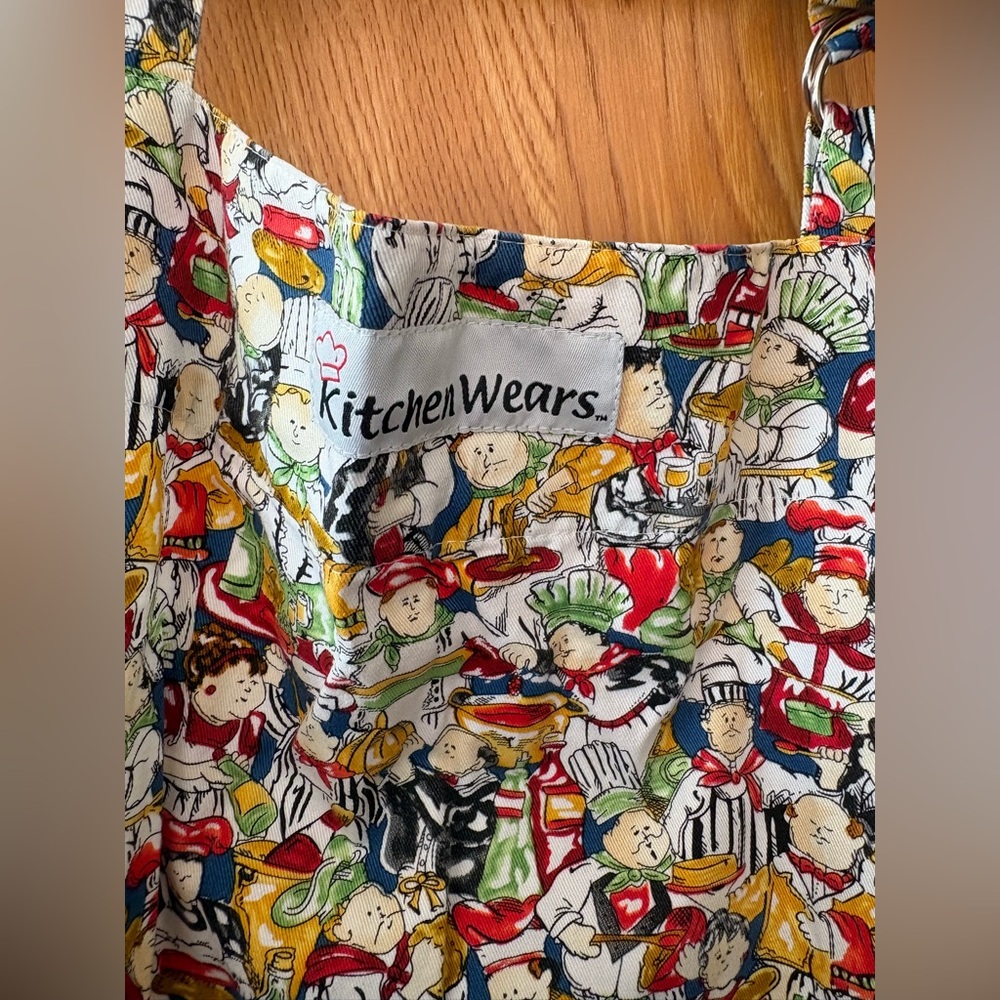 Colorful Cartoon chef all over Print Apron OSFM - Picture 2 of 6